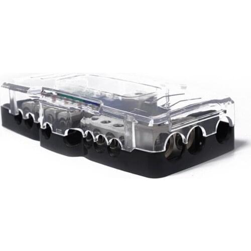 MagiDeal Car Boat 4Way ANS Fused Distribution Block 2X 0/2GA IN 4x 4/8GA OUT