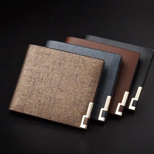 Fashion Men Wallets Famous Brand New PU Leather Wallet Hasp Design Wallets With Coin Pocket Purse Short Card Holder For Male