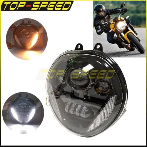 Motorcycle 100W LED Headlight 12V Assembly DRL Low/High Beam For 2016-2017 Monster 1200R 2014-2016 Monster 1200S