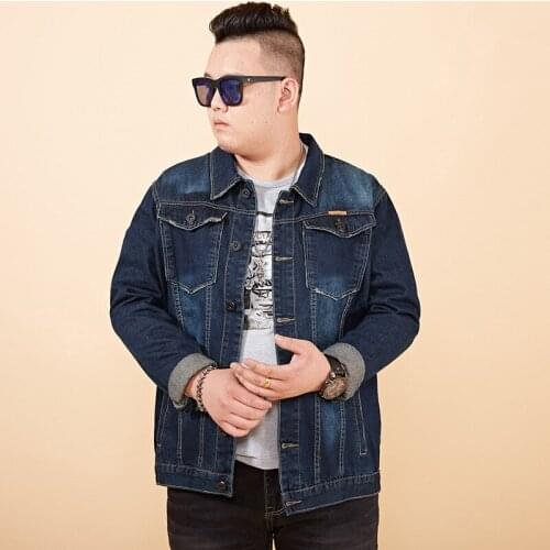Plus Size 8XL 7XL 6XL Mens Denim Jackets Trend Fashion Cowboy Motorcycle Jacket Coats Clothing Male Casual Loose Outwear