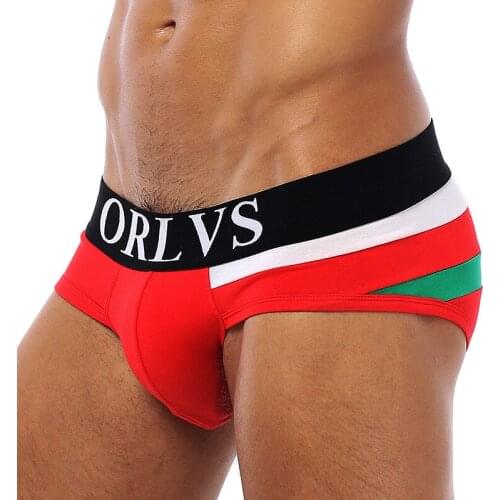 ORLVS Brand 50PC/LOT Wholesale Comfortable Underwear Men Briefs Quick Dry Breathable Cotton Male Panties Men Briefs Cueca Tanga