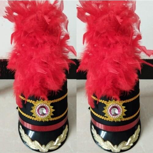 New Black Hat High Hat Drum Team Honor Guard Uniform Cap Nightclub DJ Female Singer Stage Cap 2020