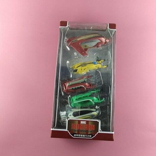 Genuine Hong Kong Disney Marvel IRON MAN Flight Tour 5 Car Set Collect Toy Figures