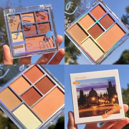 Eyeshadow Palette 7 Colors Makeup Palettes Shimmer Palette Shadows Long-Lasting Easy To Wear Eye Make-Up Pallet Korean Makeup