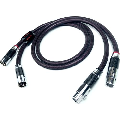 Audiophile 4N Sterling Silver XLR Square Core Silver Balance Audio Cable for Amplifier CD Player