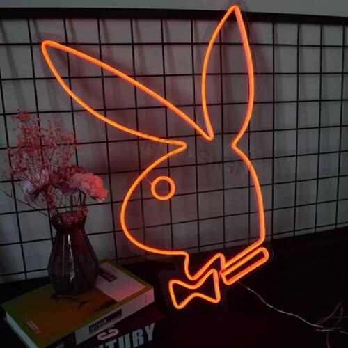 Personalized Custom Neon Sign Phrase playboy waterproof Outdoor Transparent Acrylic Flex Led Neon Light Ins Wall Decor