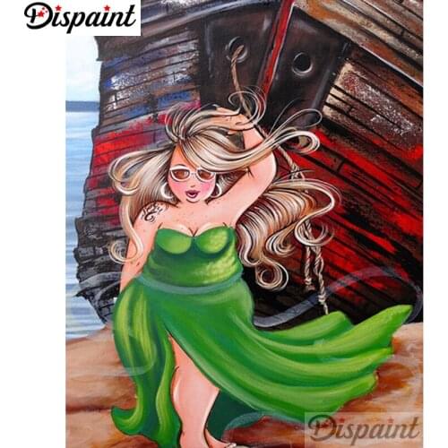 Dispaint Full Square/Round Drill 5D DIY Diamond Painting "Cartoon woman" 3D Embroidery Cross Stitch 3D Home Decor A06072