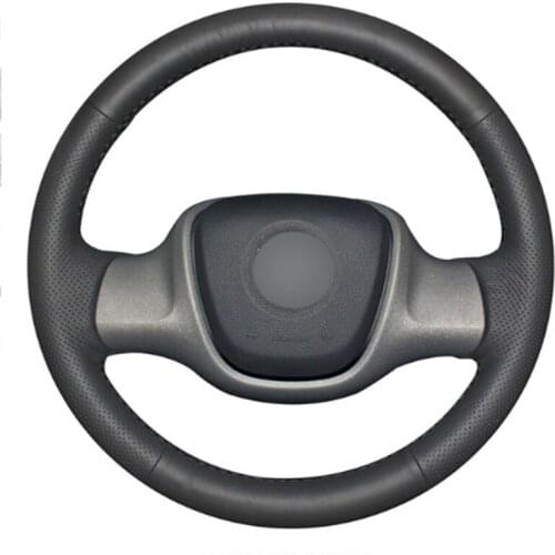 DIY Sewing-on PU Leather Steering Wheel Cover Exact Fit For Smart Fortwo