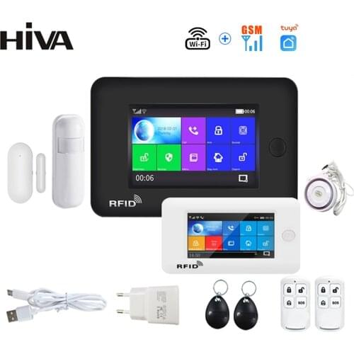 New 4.3 Inch Touch Panel WIFI GSM Wireless Home Burglar Alarm System Security Alarm Kit TUYA SmartLife APP Compatible With Alexa