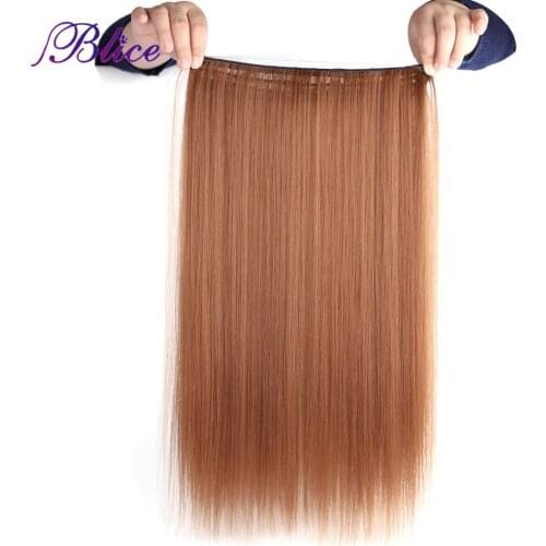 Blice Synthetic long Silk Straight Fish Line Hair Extension With Lace 20inch Wire No Clip In Heat Resistant Hairpiece