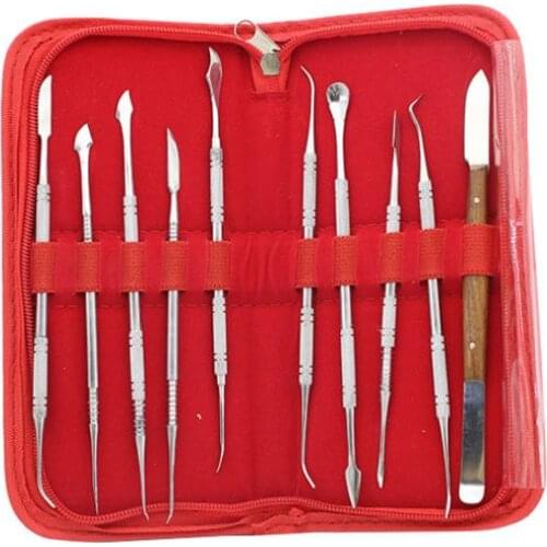 10pcs/set Dental Laboratory Wax Carving knife Denture Engraving Filling Wax knives Tools Surgical Dentist Sculpture Instruments