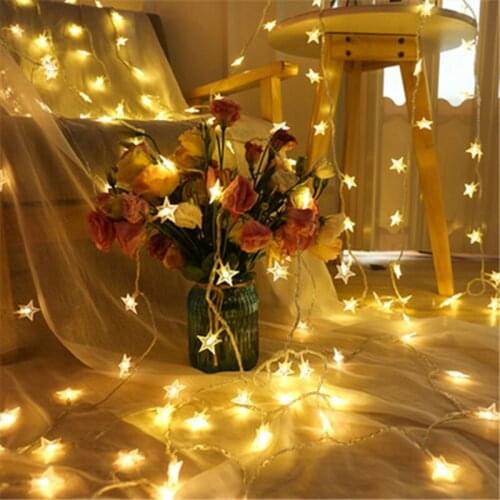 Snowflake/Ball/Star LED Warm Light Merry Christmas Tree Decorations Xmas Light String 20 Leds Ornament Navidad Xmas Decor 2021