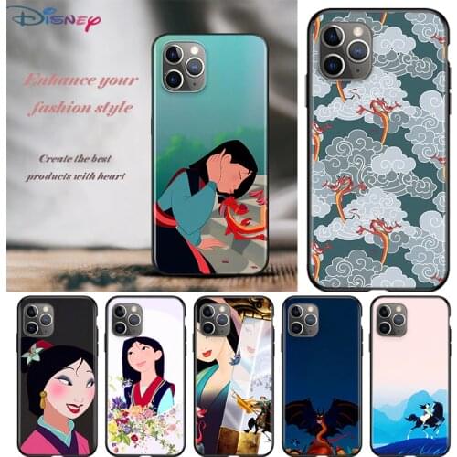 Anime cartoon Mulan For Apple iPhone 12 11 Pro Max mini XS Max XR X 8 7 6 6S Plus 5S SE 2020 Soft Black Phone Case