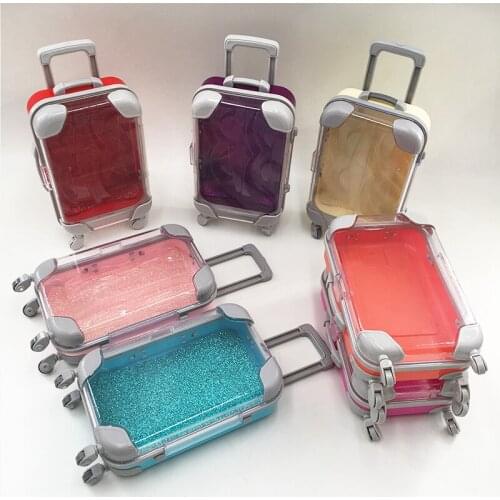False Eyelash Packing Packaging Box Luggage Box Empty Suitcase Lash Case Makeup Storage with Clear Tray
