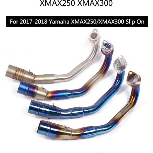 For Yamaha XMAX250 XMAX300 2017 2018 Exhaust Pipe Motorcycle Header Mid Link Pipe Slip On 51mm Muffler Stainless Steel Converter