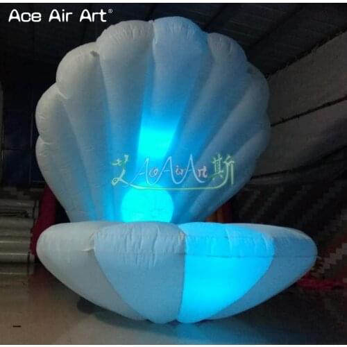 High quality led inflatable seashell replica,colorful shell model,stage decoration for wedding and party
