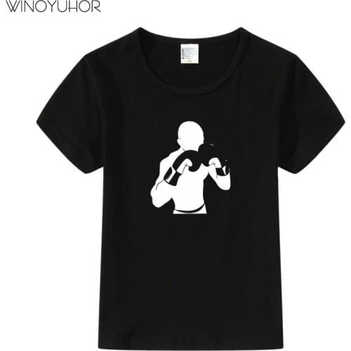 Kick Boxing Sports Fighter Kids Funny T-shirts Summer Children Cotton Baby Clothes Boys/Girls Casual Cool Tops Tees