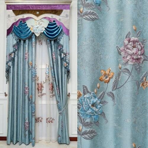 High-End European-Style Three-Dimensional Jacquard American Shading Jacquard Valance Curtains for Bedroom Living Room Customize