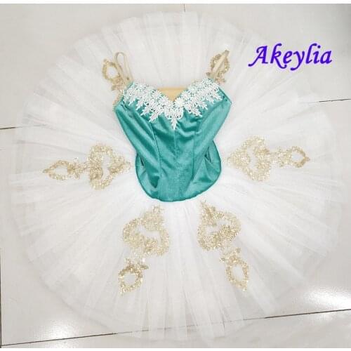 Women Professional Nutcracker Green White Classical Ballet Tutu Costume Practice Girls Adult Paltter Ballerina Tutu Kids 19055