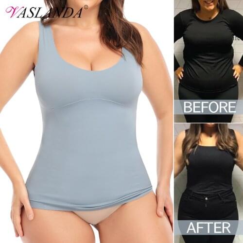 Women Shapewear Plus Size Tummy Control Tank Tops Waist Trainer Vest Body Shaper Slimming Underwear Seamless Camisole Undershirt