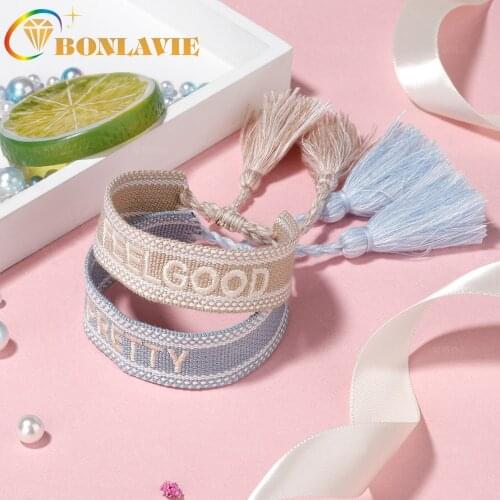 NUNCAD Embroidery Female Bracelet Embroidery Woven Hand Rope Tassel Handmade Ribbon Rope Embroidery Jewelry Good Quality
