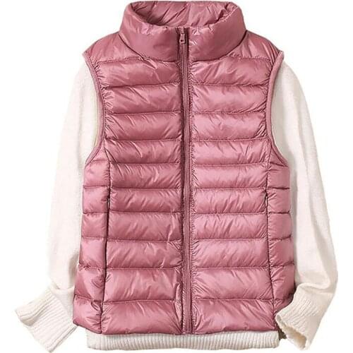 Women Sleeveless Down Vest 2020 Autumn Winter Womens Ultra Light 90% White Duck Down Vest Slim Jacket Windproof Warm Waistcoat