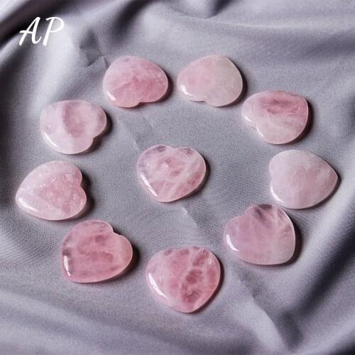 1PC Natural Crystal Heart Gemstone Rose Quartz Heart Stone Healing Decoration Minerals Collect gifts