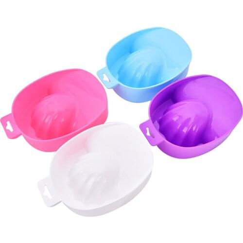 1pcs DIY Nail Spa Bath Clean Nail Art Hand Wash Remover Soak Bowl Treatment Manicure Tools 4 Color