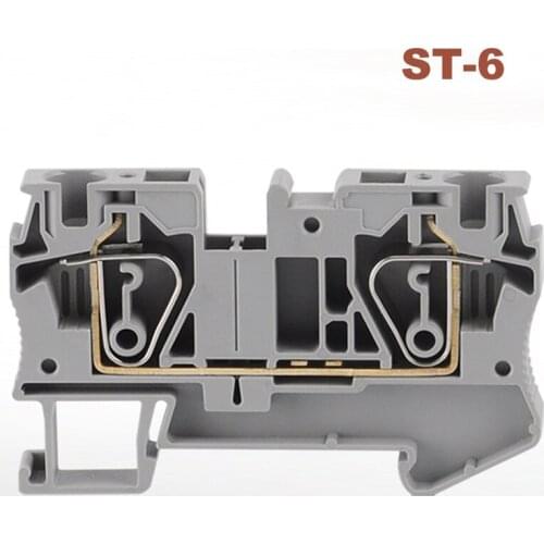 10/30/50pcs Spring Terminal Blocks connector ST-6 din rail screwless terminals block wire cable connectors ST6 morsettiera 50A