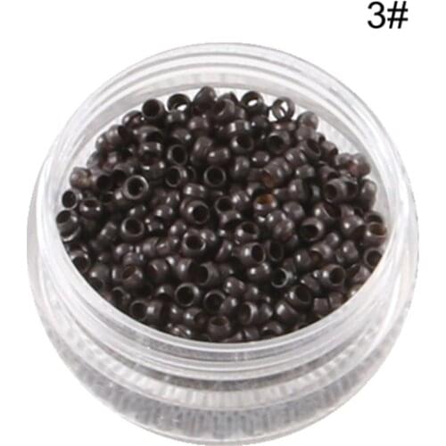 1000pcs 2.5mm nano micro rings beads tubes for hair extensions 7 different colors