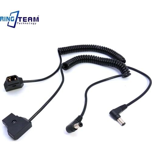 10x V Mount Power DTap D-Tap PTap to DC 5525 (In - Out +) Right Angle Plug Spiral Coiled Stretch Cable For Sony Light