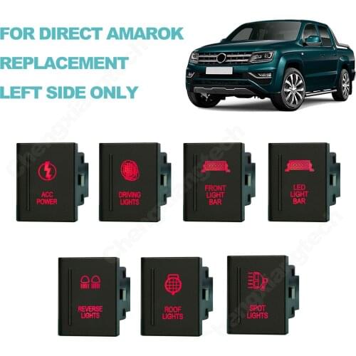 12V SPST On Off Car Push Switch for VW VOLKSWAGEN AMAROK Push Switch Replacing + Jumper Wires Set, Fit Left Side