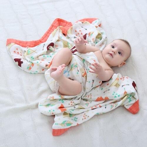 2 Layer Bamboo Cotton Blanket Baby Blanket Newborn Swaddling Super Comfy Bedding Blankets Swaddle Wrap Bath Towel