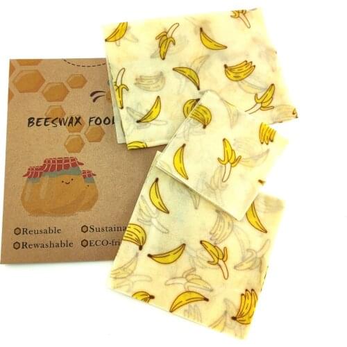 Beeswax Food Wrap 3 pack Eco Friendly Reusable Food Wraps,1 Small,1 Medium,1 Large Sustainable, Washable