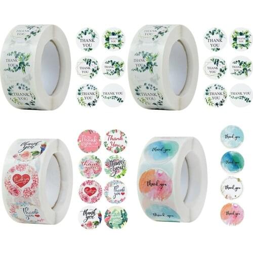 500pcs 2.5cm Thank You Sealing Stickers Scrapbooking Round Label Stickers For Wedding Birthday Party Gifts Card Envelope