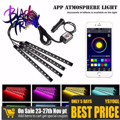 Car colorful garrison lamp LED decorative lamp APP voice control garrison lamp Bluetooth RGB remote control music rhythm lamp