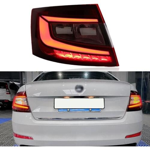 DNO Car LED Taillight For Skoda Octavia 2015 2016 2017 12V Rear Running Lamp Brake Reverse Dynamic Turn Signal Taillamp
