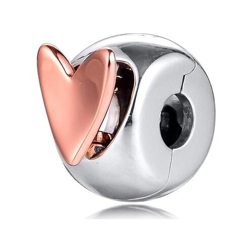 CKK Freehand Heart Clip Charm Sterling Silver 925 Beads Jewelry Original Beads For Bracelet Jewelry Making