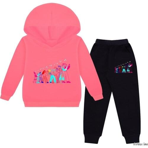 Children hoodies cartoon Tik Tok childrens sweatshirts 2-piece girls and boys printed tops+trousers sportswear casual