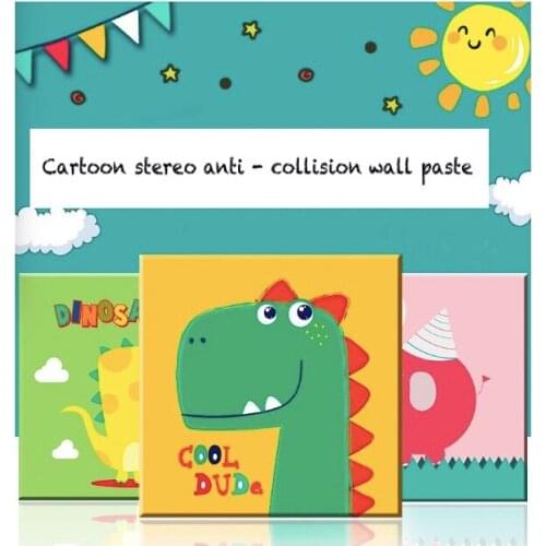 For Kids 3D Cartoon collision avoidance Sticker Bedroom Decoration Waterproof Self Adhesive Wallpaper For Living Room Backdrop