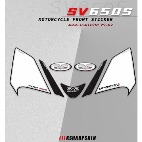 For SUZUKI SV650S 1999-2002 sv 650 s 3D Gel Motorcycle Front Fairing Sticker Protector Number Board Moto Engine Vehicle decals