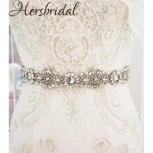 Crystal Wedding Wasit Belt Rhinestone Belt For Wedding Dress Handmade Wedding Decorations