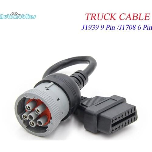 Deutsch J1939 9pin to 16pin Truck Cable J1939 9 pin J1708 6Pin to OBDII/OBD2 16 PIN Male Female diagnosctic tool connector