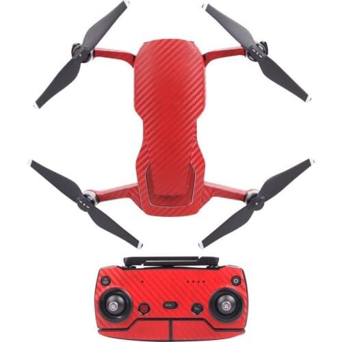 Red carbon fiber waterproof PVC Decal Skin Sticker For DJI MAVIC Air Drone body protection film +remote Controllers cover