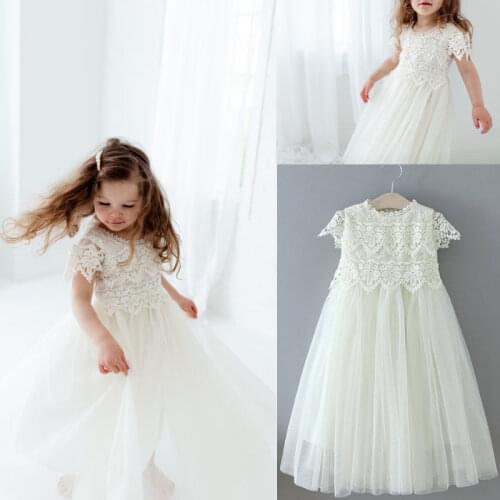 Autumn Baby Girl Dress White Long Sleeve Design Girls Clothes Tutu Birthday Party Dress for 3-8 Years Children Casual Clothing