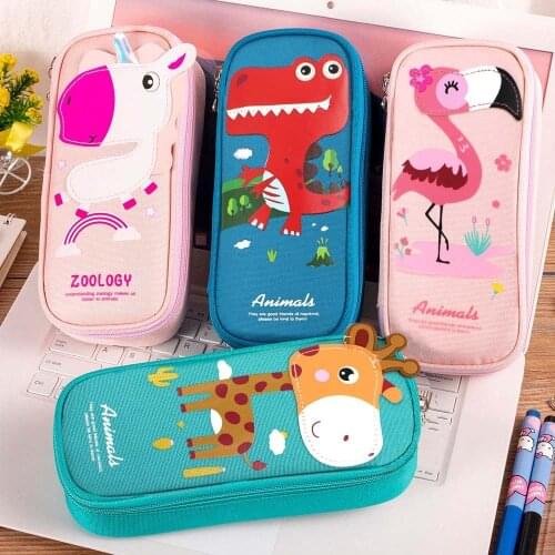 Students Cute Pencil Case School Students Male And Female Pencil Bag Cartoon Stationery Box Large Capacity Pencils Cases