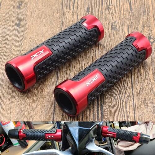 Motorcycle Universal CNC Aluminum 22mm Handlebar Hand Grips Rubber Gel Handle Grip For Honda PCX 150 125 Customized Accessories