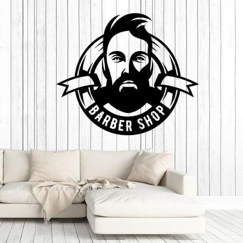 Hair Salon Wall Vinyl Decal Stylist Hairdresser Men Barber Shop Decor Wall Stickers Removable adesivo de parede Art Poster D984