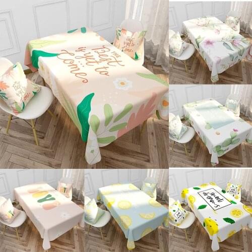 Waterproof Oilproof Table Cover For Dinner Fruit Pattern Home Decor Cotton Linen Durable Restaurant Tablecloth Table Cover