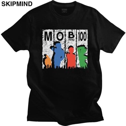 Novelty Male Manga Mob Psycho 100 Tshirt Short Sleeved O-neck Cotton T-shirt Anime Shigeo Kageyama Tobio Tees Shirts Clothing